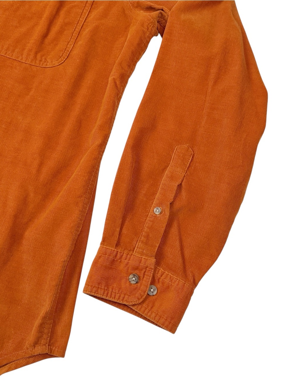 Cherokee Orange Corduroy Band Collar Button Up Shirt XL 100% Cotton - Picture 2 of 6